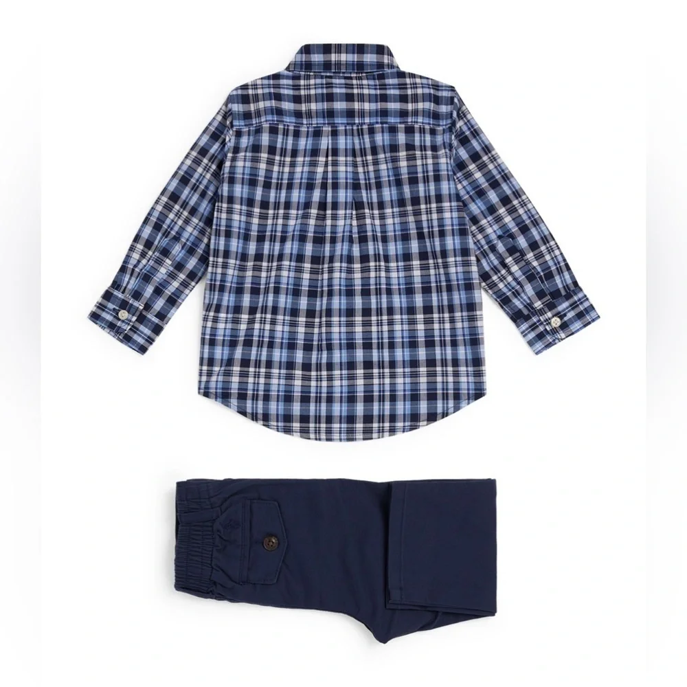 Ralph Lauren Checkered Shirt and Chinos Set
